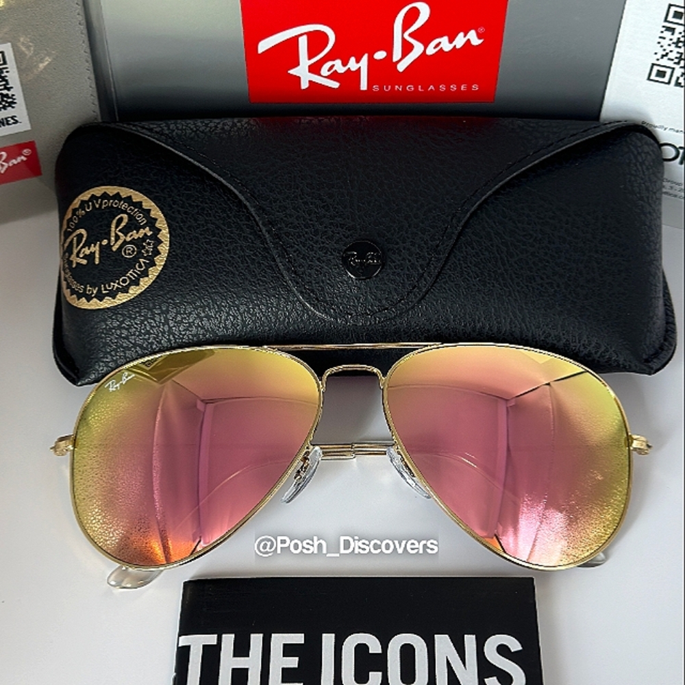FREE SHIPPING Ray-Ban Aviator Pink RB3025 Mirror